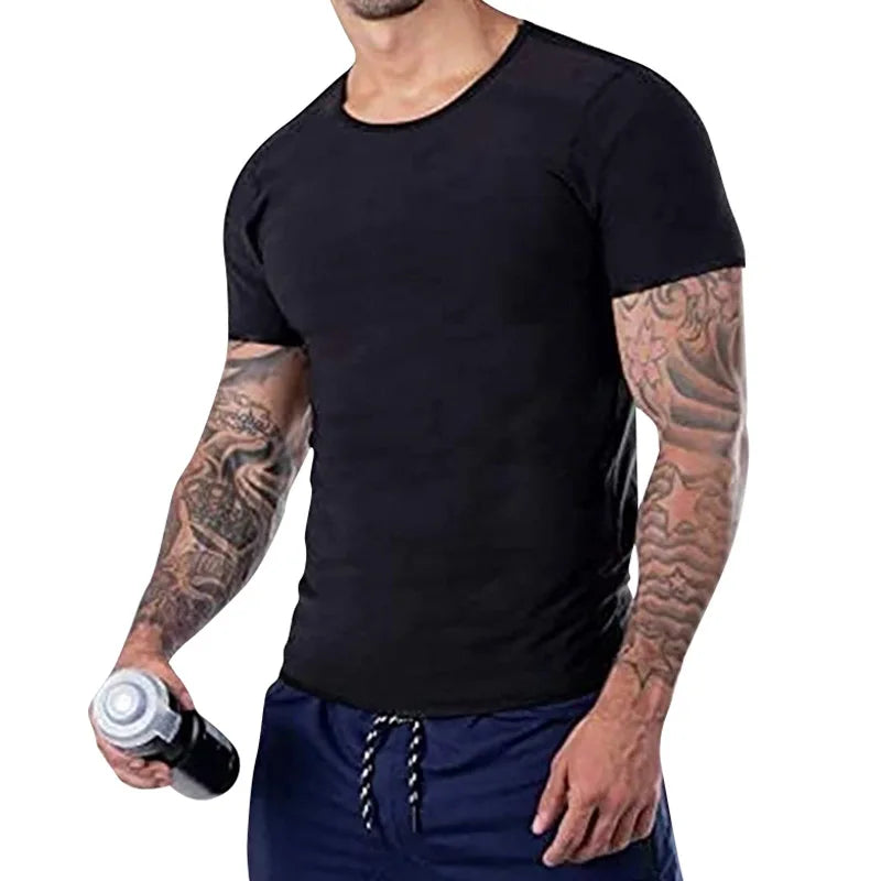 Camiseta Sauna Masculina com Cintura Trainer - Modelador Corporal para Fitness e Emagrecimento"