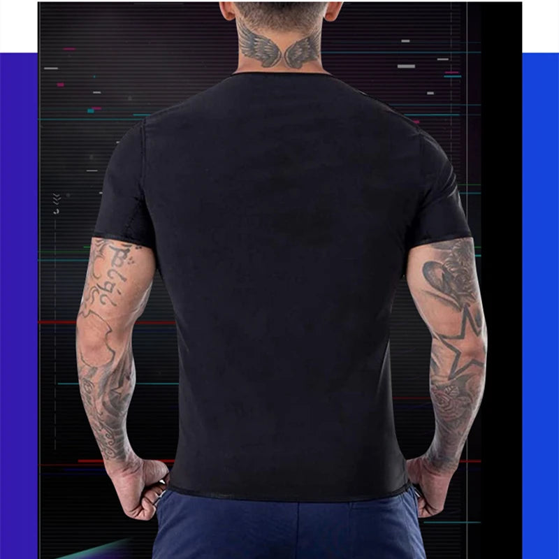 Camiseta Sauna Masculina com Cintura Trainer - Modelador Corporal para Fitness e Emagrecimento"