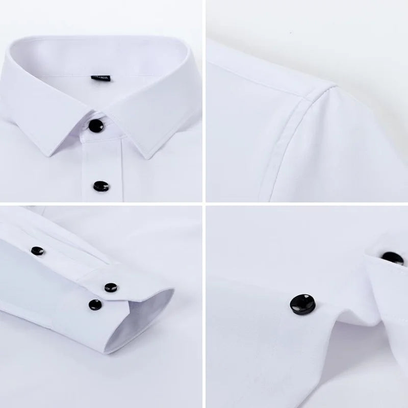 Camisa Slim Fit Masculina Anti-Rugas de Manga Longa - Elegância para o Ambiente de Negócios